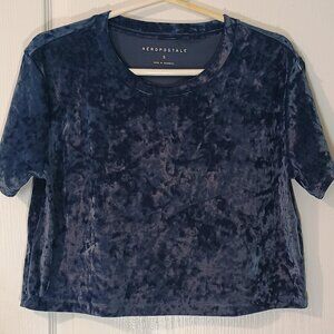 Aeropostale/Cropped Tee/Womens S/Blue Velvet/Y2K